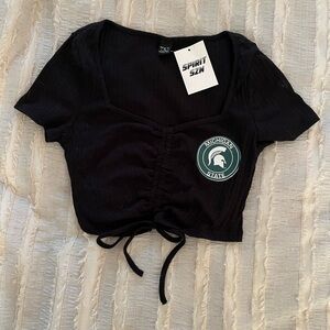 NWT Cropped Michigan State Tailgating Top. Small